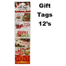 Christmas Gift Tags with String - 12 Piece